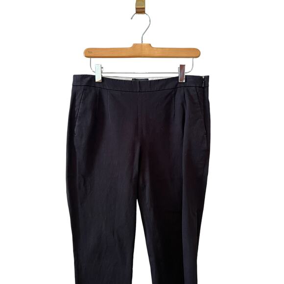 J Crew Martie Stretch Cotton Cropped Pants Black 8 - Picture 2 of 5